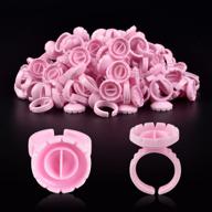 👉 infilila glue rings: 100pcs disposable pink rings for smart lash extensions | volume lash fan & blossom glue cups | fanning ring holder | organizing tools and supplies logo