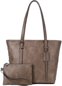 img 4 attached to 👜 Leather Handle Shoulder Satchel Bag for Women - Handbags, Wallets, and Totes