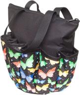 🦋 abs novelties butterfly pattern 10 pocket zipper tote (black) - stylish and practical bag for all your essentials logo