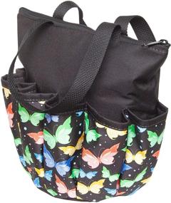 img 1 attached to 🦋 ABS Novelties Butterfly Pattern 10 Pocket Zipper Tote (black) - Stylish and Practical Bag for All Your Essentials