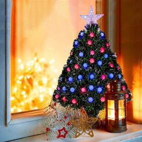 img 2 attached to Mini Fiber Optic Christmas Tree: 2ft Tabletop Xmas Tree with Multicolored LED Lights - Perfect for Indoor DIY Holiday Decor!