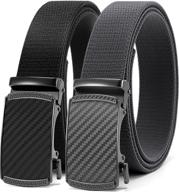 🏌️ chaoren elastic stretch golf belt, 2 pack nylon ratchet belt - essential men's casual belts with adjustable fit logo