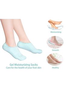 img 2 attached to 🧦 Donfre Gel увлажняющие носки: идеальное средство для ухода за сухой и треснувшей кожей ног - уход во время сна, дневной и ночной уход для женщин и мужчин (зеленый)