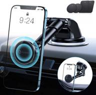 🚗 ultimate car phone holder: [bumps friendly] andobil magnetic mount for iphone 12/11/samsung - universal dashboard & windshield mount with strong magnet logo