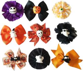 img 2 attached to 🐾 12pc Halloween Thanksgiving Day Dogs Collar Flowers & Bow Ties Set for Medium Puppies & Cats - Pet Show Collar Attachment Accessories Costume