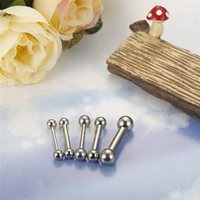 img 3 attached to Udalyn 5Pcs Stainless Steel Internally Threaded Tongue Ring Set 6-14G for Straight Body Piercing