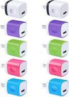 🔌 uorme wall plug usb 10 pack - iphone charging block & one usb power adapter for iphone, galaxy, lg, google pixel: compatible with iphone 11 xs xr x 8 7 6s 6, galaxy s21 s20 s10e s9 s8 a71 note20, lg g8 g6, google pixel logo