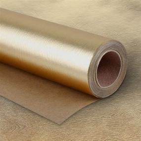 img 3 attached to 🎁 Premium WRAPAHOLIC Basic Texture Matte Gold Wrapping Paper Roll for Birthday, Holiday, Wedding, Baby Shower - 30 inch x 16.5 feet