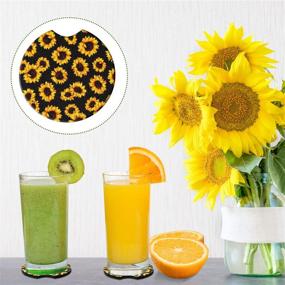 img 2 attached to 🌻 Christmas Sunflower Coasters - Neoprene Absorbent, Festive Table Protection