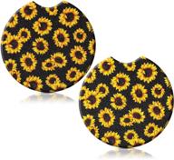 🌻 christmas sunflower coasters - neoprene absorbent, festive table protection logo