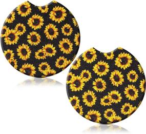 img 4 attached to 🌻 Christmas Sunflower Coasters - Neoprene Absorbent, Festive Table Protection