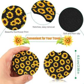 img 3 attached to 🌻 Christmas Sunflower Coasters - Neoprene Absorbent, Festive Table Protection