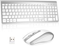 e-gi.it wireless keyboard and mouse combo, 2.4g compatible with mac pc laptop ultra-thin laptop desktop, windows android mute - new silvery (14.49x5.51x0.24inches) logo