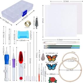 img 3 attached to 🧵 Beginner's Punch Needle Embroidery Kit - Cross Stitch Starter Kit for Adults - Needlepoint Supplies with Magic Pen, 100 Color Threads, 2 Hoops, 2X Embroidery Cloths & Instructions - DIYerClub Crafts