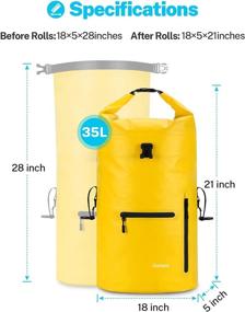 img 3 attached to 🎒 Gonex 35L Waterproof Backpack: Keep Your Gear Dry for Kayaking, Boating, Beach - Includes Phone Case