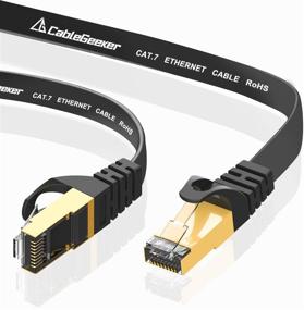 img 4 attached to 🐱 Кошачий сетевой кабель Cat 7 10 фт 6 шт Провод+экранированные, плоские сетевые патч-кабели - быстрый интернет-кабель для модема, роутера, локальной сети, компьютера - черный