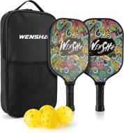 🏓 pickleball paddles set - pickle ball racket set of 2 with 4 pickleballs, portable bag, polypropylene honeycomb core, graphite surface - lightweight pickleball set ideal for outdoor and indoor play логотип