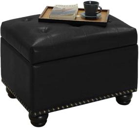 img 3 attached to 🛋️ Convenience Concepts Designs4Comfort Storage Ottoman, Black: Stylish and Space-Saving Solution for Ultimate Convenience