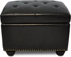 img 4 attached to 🛋️ Convenience Concepts Designs4Comfort Storage Ottoman, Black: Stylish and Space-Saving Solution for Ultimate Convenience