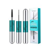 midenso 4d lash mascara: водостойкая тушь для ресниц с шелковыми волокнами для создания более густых, длинных и объемных ресниц - 2 в 1 с глиттерным двойным наконечником - длительный эффект и натуральность. логотип