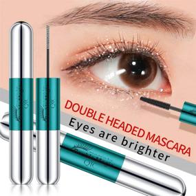 img 3 attached to MiDenso 4D Lash Mascara: Водостойкая тушь для ресниц с шелковыми волокнами для создания более густых, длинных и объемных ресниц - 2 в 1 с глиттерным двойным наконечником - Длительный эффект и натуральность.