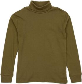 img 1 attached to Leveret Cotton Turtleneck Uniform Green Boys' Clothing for Tops, Tees & Shirts