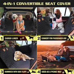 img 2 attached to 🐶 Knodel Dog Seat Cover - 100% Waterproof, Heavy Duty Car Seat Cover for Pets - Scratch Proof Pet Back Seat Covers - Dog Hammock with Zippered Side Flaps - Ideal for Cars, Trucks, and SUVs - Black