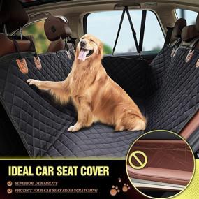 img 3 attached to 🐶 Knodel Dog Seat Cover - 100% Waterproof, Heavy Duty Car Seat Cover for Pets - Scratch Proof Pet Back Seat Covers - Dog Hammock with Zippered Side Flaps - Ideal for Cars, Trucks, and SUVs - Black