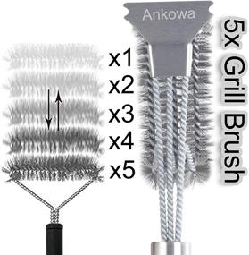 img 1 attached to 🔥 Premium 3-in-1 Stainless Steel Grill Brush: Powerful Scraper & Bristles, Durable Solid Handle