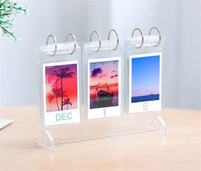 img 4 attached to 📸 WINKINE Acrylic Desktop Mini Photo Album Collection - Tabletop Flip Calendar-Style Photo Frame for Instax Mini 7s 8+ 9 25 26 50s SP-2 Film, Polaroid Snap PIC-300 Z2300 - 26 Pocket, Holds 52 Photos - Ideal Gift, Perfect for Photo Display