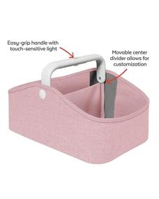 img 2 attached to 👶 Pink Heather Nursery Style Diaper Caddy Organizer with Touch Sensor Night Light by Skip Hop