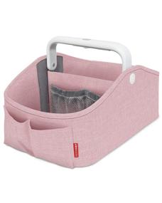 img 4 attached to 👶 Pink Heather Nursery Style Diaper Caddy Organizer with Touch Sensor Night Light by Skip Hop