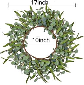 img 3 attached to 🌿 NeoL'artes 20-inch Farmhouse Natural Artificial Green Eucalyptus Leaf Berry Wreath: Perfect Year-Round Decor for Front Door, Spring & Summer