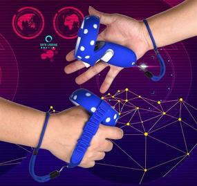img 3 attached to 🎮 Enhanced Silicone Controller Grip Cover with Face Cover Combo for Oculus Quest 2 - Sweatproof, Anti-Collision VR Headset Accessories (Blue)