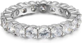 img 3 attached to 💎 Premium NYC Sterling 3.00mm Round Cubic Zirconia Eternity Band for Luxury Style