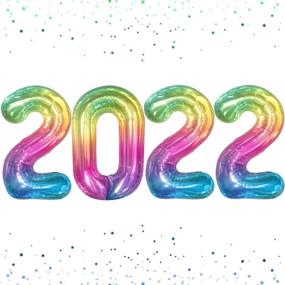 img 4 attached to 🎉 Big Rainbow 2022 Balloons: Vibrant New Year's Party Supplies & Decorations