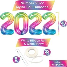 img 1 attached to 🎉 Big Rainbow 2022 Balloons: Vibrant New Year's Party Supplies & Decorations