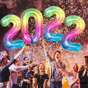 img 3 attached to 🎉 Big Rainbow 2022 Balloons: Vibrant New Year's Party Supplies & Decorations