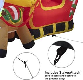 img 2 attached to 🎅 Bring Cheer to Your Christmas Party with the Joiedomi 6 Ft Wide Inflatable Santa Claus on Fancy Sleigh - Complete with LEDs!