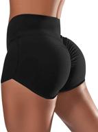 🩳 grapent women's high waist ruched butt lift workout board short boyleg swimsuit bottom - perfect for toning and shaping logo