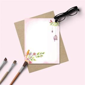 img 2 attached to Floral Letter Notes Stationery Invitations