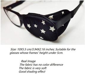 img 1 attached to 🌟 Visual Acuity Recovery Silk Eye Cover for Kids/Adults, Amblyopia Strabismus Corrected Lazy Eye Patches with White Stars on Black - Ideal for Glasses