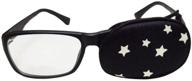 🌟 visual acuity recovery silk eye cover for kids/adults, amblyopia strabismus corrected lazy eye patches with white stars on black - ideal for glasses logo