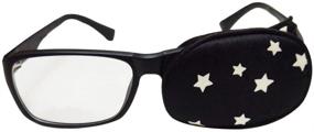 img 4 attached to 🌟 Visual Acuity Recovery Silk Eye Cover for Kids/Adults, Amblyopia Strabismus Corrected Lazy Eye Patches with White Stars on Black - Ideal for Glasses