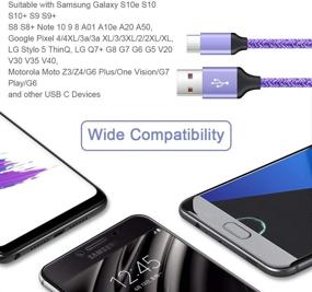 img 1 attached to 🔌 Fast Phone Charger Cord USB C Cable for Samsung Galaxy A01 A11 A12 A10e A20 A21 A50 A51 A52 A71 S20 S21 S10, [2Pack/6FT] Type C Charging Cable for Moto G7 G6 Z/G Stylus Power, LG V30 V60 K51 Stylo 6/5