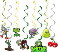 enhance your plant vs zombies party decor with 24pcs col-pary plant vs zombies hanging swirls, featuring 8 different pvsz patterns logo