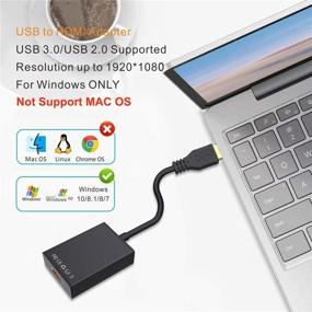 img 2 attached to 🔌 ABLEWE USB 3.0/2.0 к HDMI 1080P Видео Графический Кабель Конвертер с аудио для ПК Ноутбук Проектор Телевизор - Windows XP 7/8/8.1/10 совместим (Mac/Chromebook OS не поддерживается)