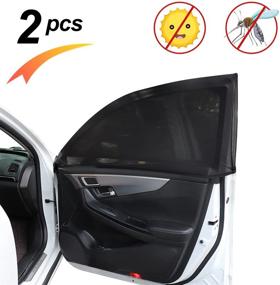 img 4 attached to 🚗 MOTOWELL 2-Pack Car Window Shade for Baby | Breathable Elastic Car Window Screen with UV Protection | Car Rear Side Window Sunshades | Sizes Fit 21-29"x 28"-46