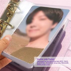 img 1 attached to 📸 Hihaba Mini 3 Holes Binder Refill Sheet for Twinkle Glitter Album, Compatible with 2x3 Photos of Fujifilm Instax Mini Cameras – Perfect for Collecting Kpop Photo Cards and Name Cards (40 Double-Sided Pocket Sheets)