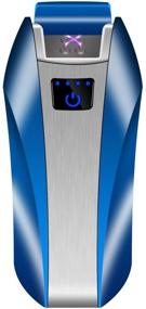 img 4 attached to Efficient Dual Arc USB Lighter: Windproof & Rechargeable Plasma Flameless Touch Switch - Perfect for Cigars, Cigarettes, Candles & Pipes (Blue Silver)